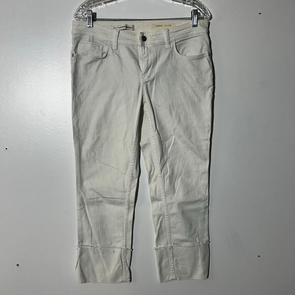 Anthropologie Pilcro & the Letterpress Hyphen White 5 Pocket Jean Pants Women 29 - Picture 1 of 7